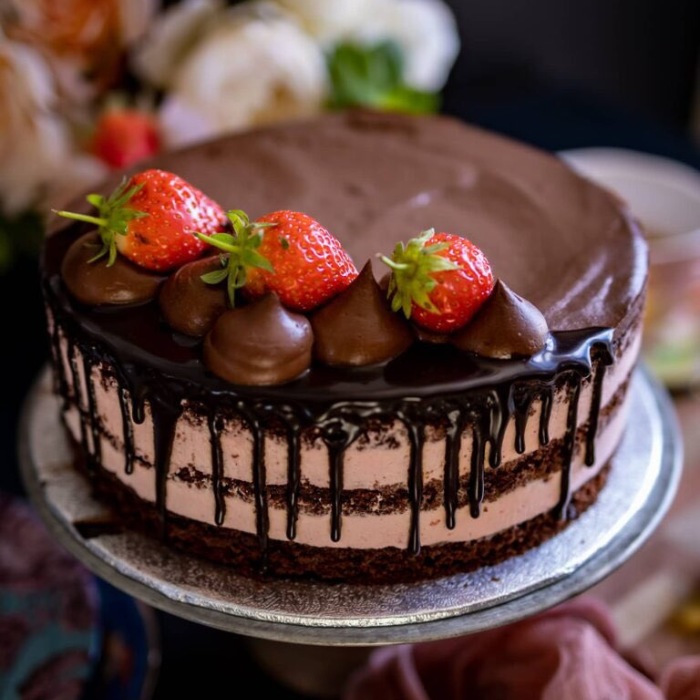 Strawberry & Chocolate Celebration Cake – Italian Inspired
